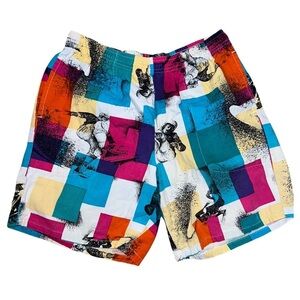 Vintage Weekends Cotton Swim Trunks Skater Colorful Made in USA 
Size Medium